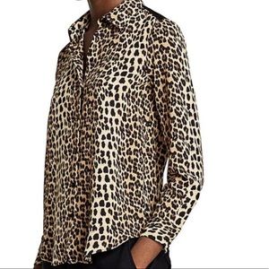 Zara Leopard Animal Print Blouse